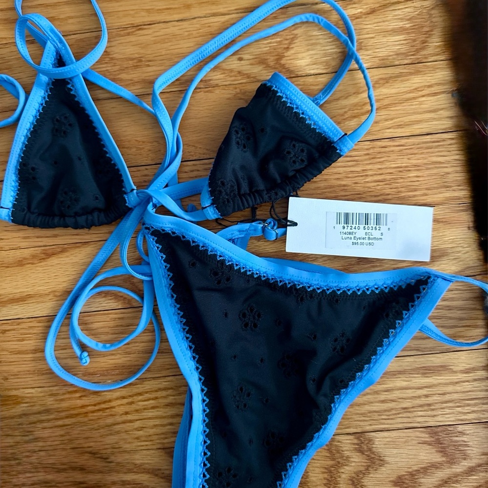 Frankie’s bikinis Luna eyelet top and bottom (sold as a set)
